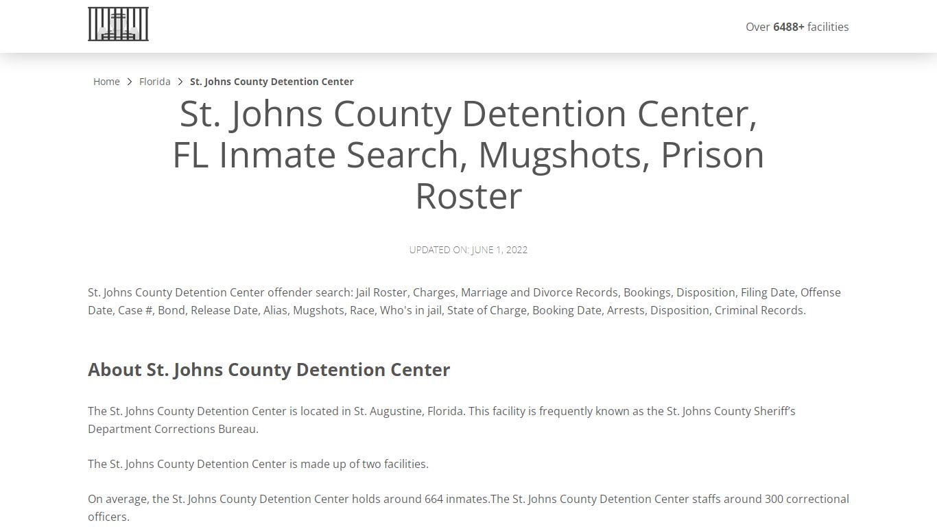 St. Johns County Detention Center, FL Inmate Search ...